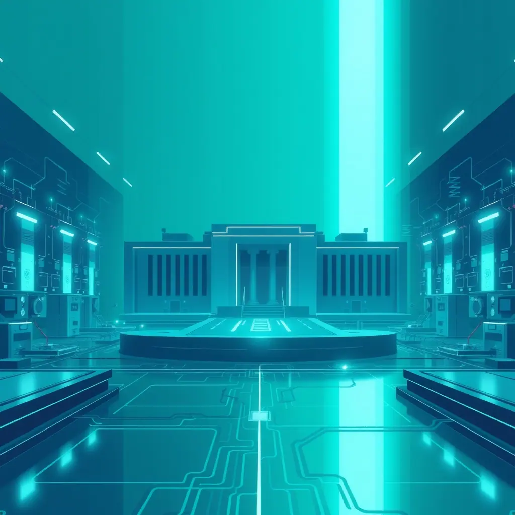 Abstract illustration for this article: Silicon Valley vs. The Pentagon: The High-Stakes Battle Over AI Ethics